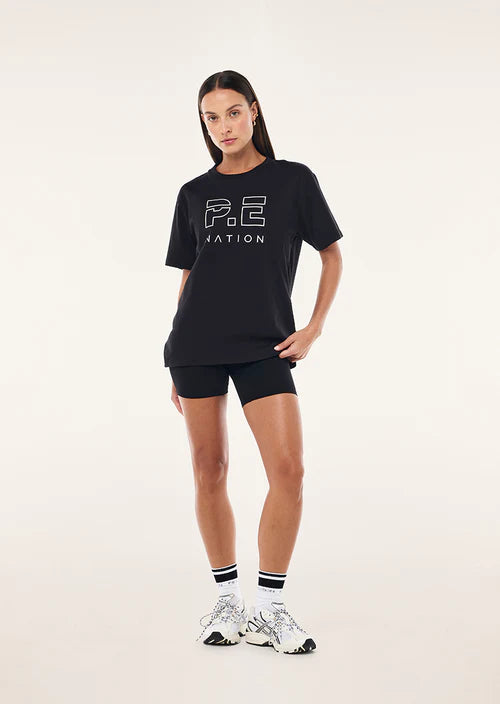 Heads Up Tee - Black/Optic White
