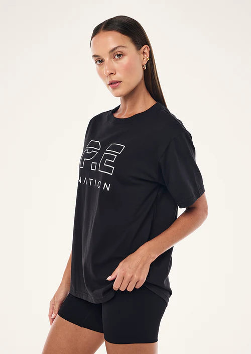 Heads Up Tee - Black/Optic White