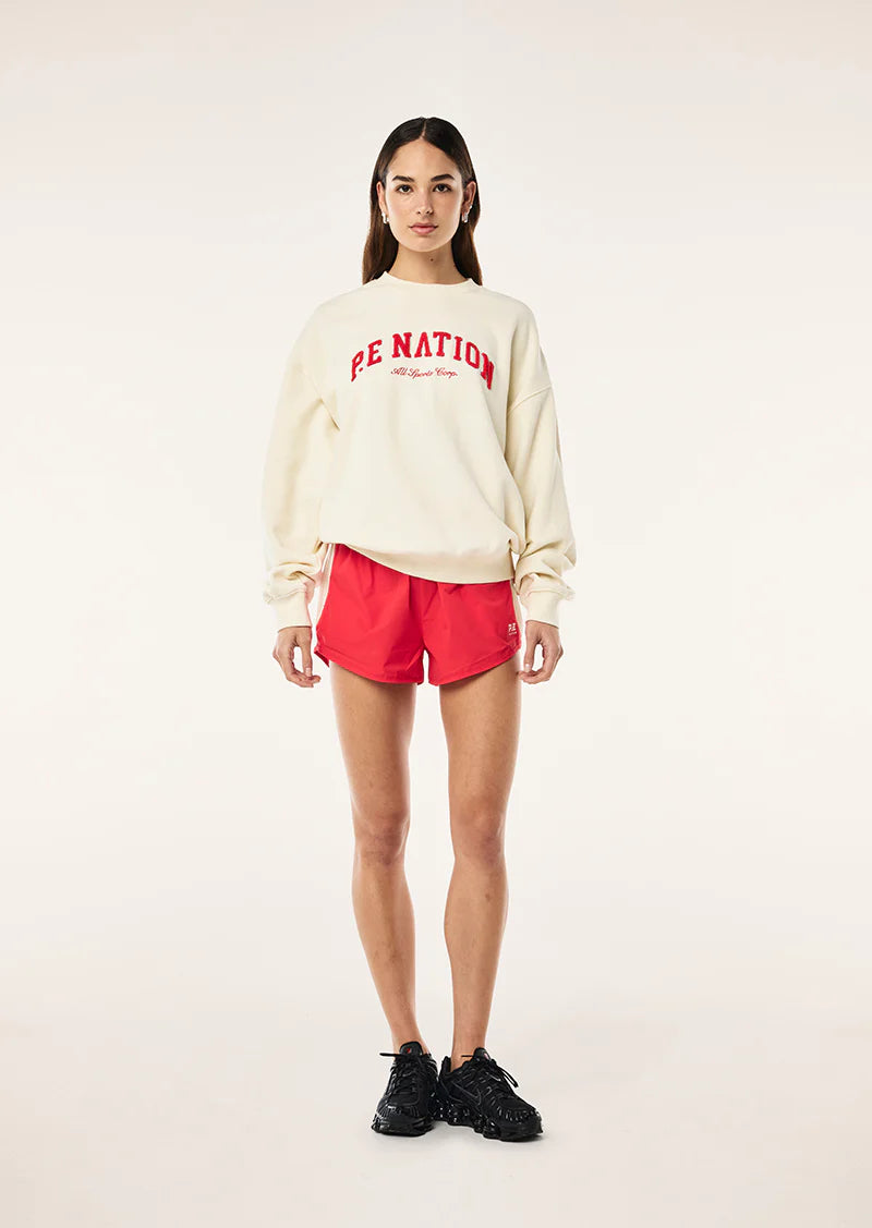 PE Heritage Sweat - Whisper White w Red