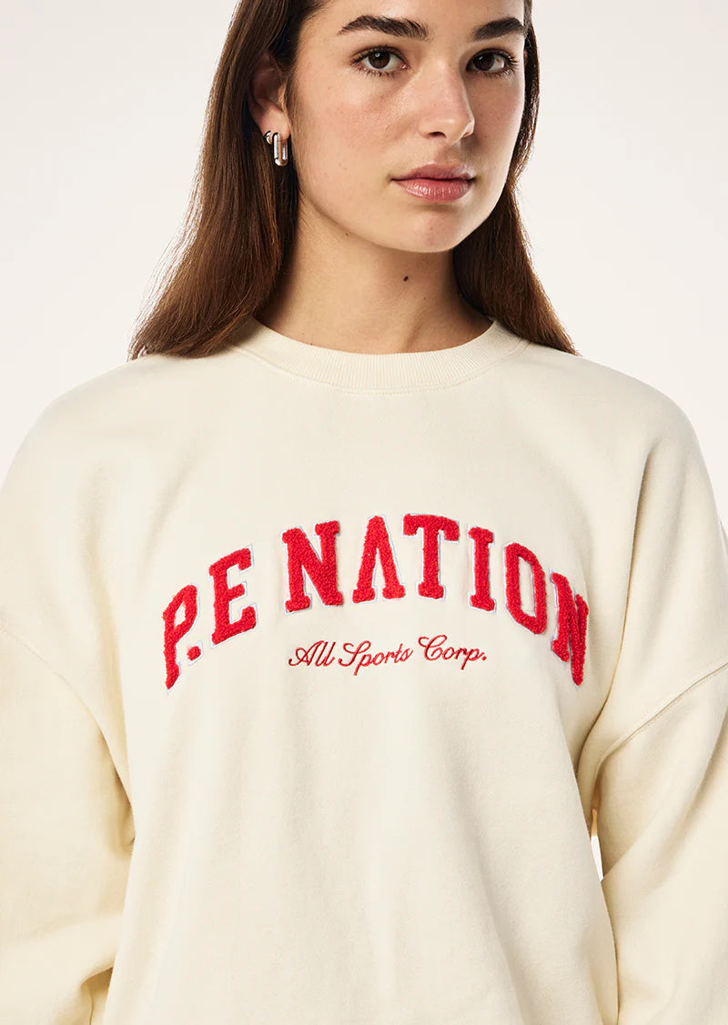 PE Heritage Sweat - Whisper White w Red
