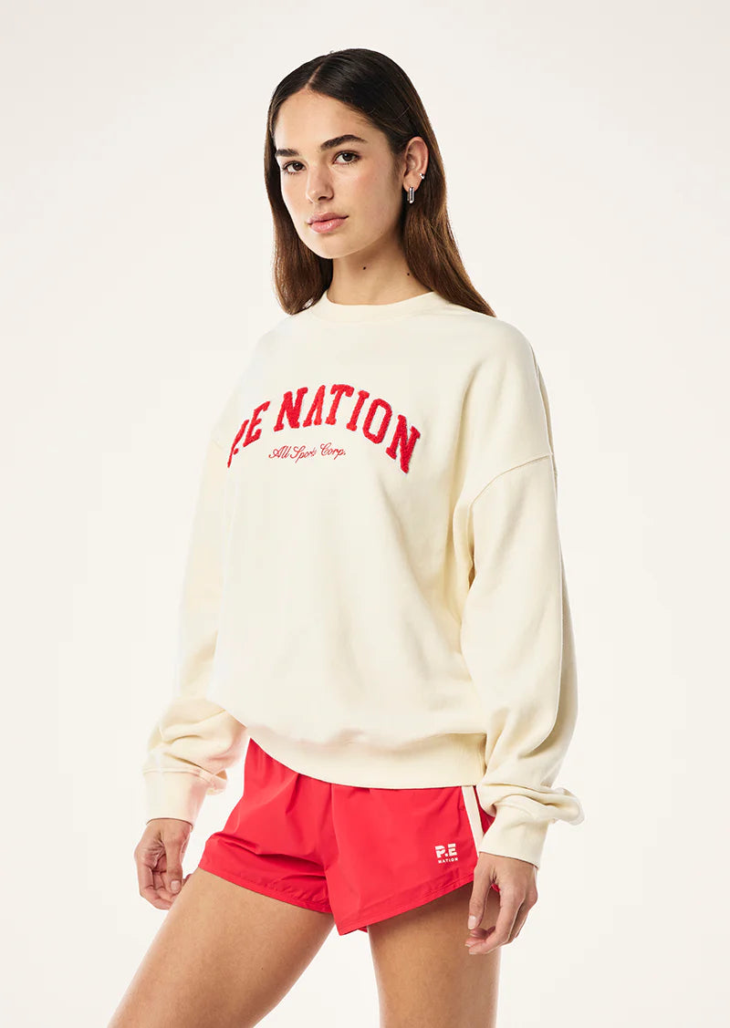 PE Heritage Sweat - Whisper White w Red