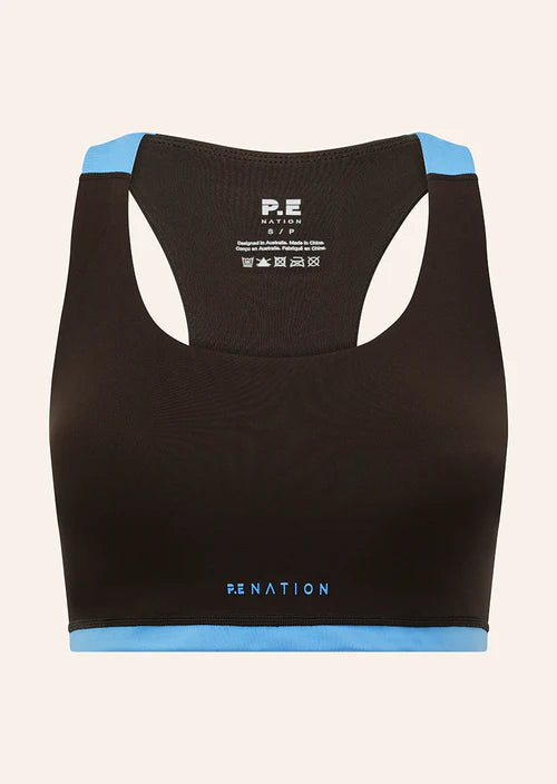 Highgate Sports Bra - Coffee/Marina Blue