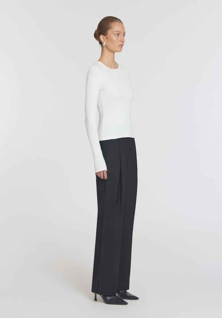 Woods Rib Long Sleeve Tee - Ivory