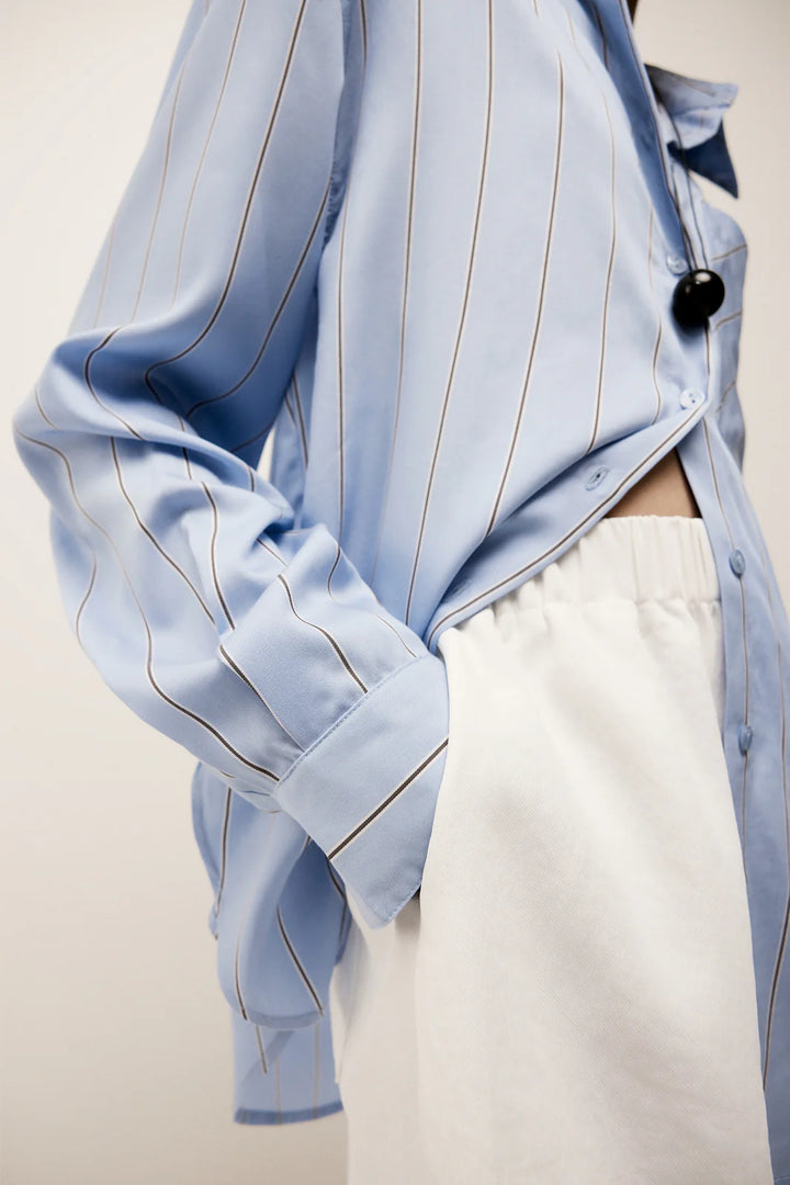 Henry Stripe Shirt - Blue Stripe