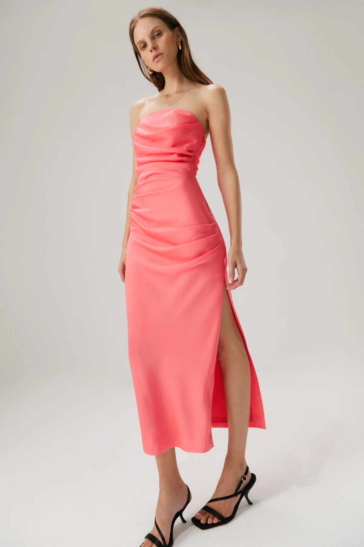 Saoirse Midi Dress - Watermelon Pink