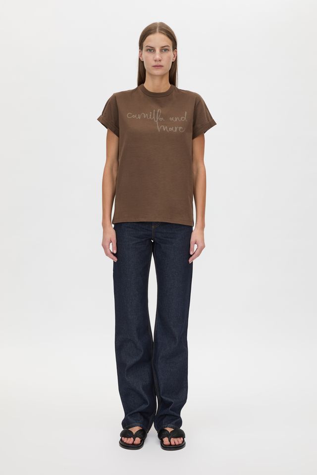 Maren Logo Roll Sleeve Tee - Chocolate