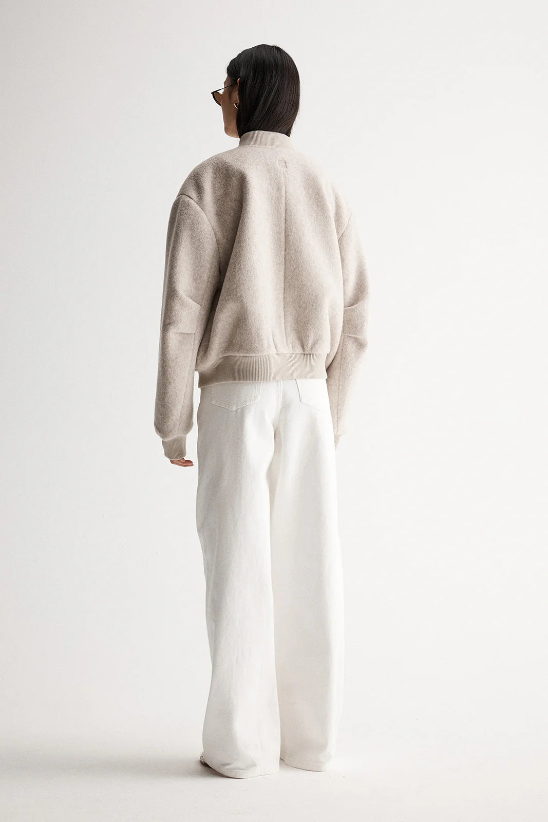 Nonnie Wool Bomber Jacket - Ivory Marle