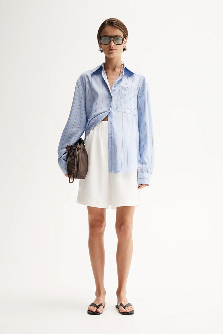 Henry Stripe Shirt - Blue Stripe