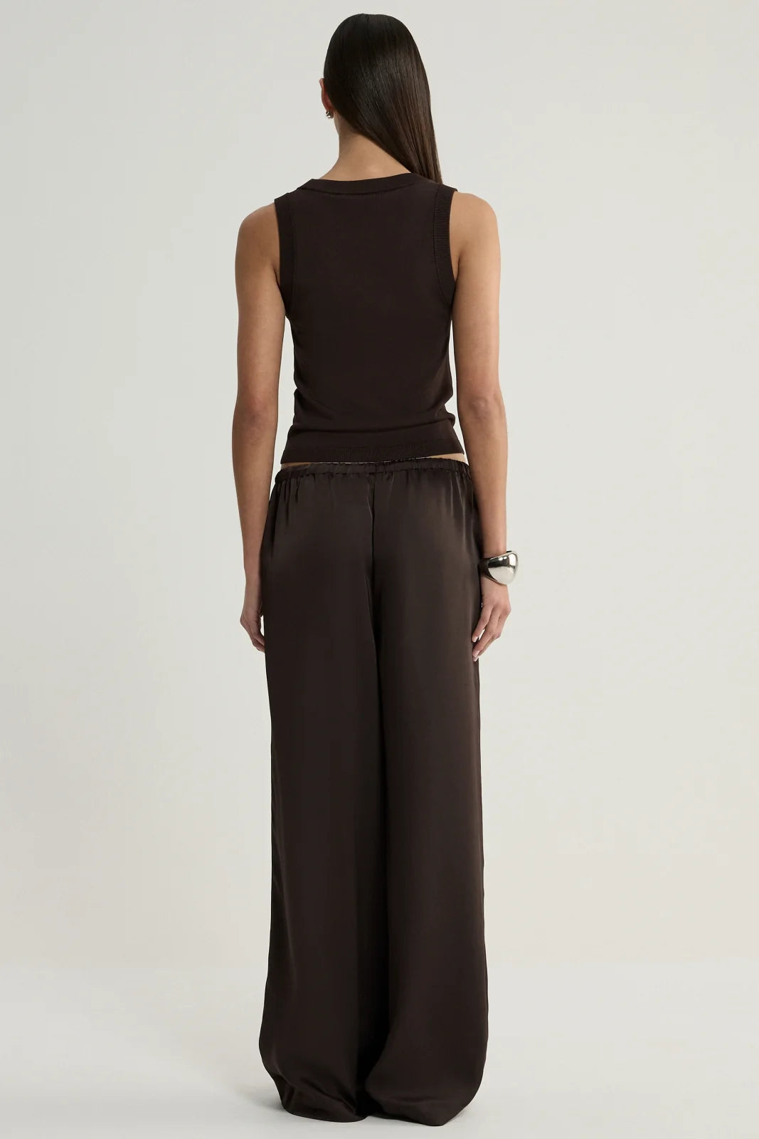 Mina Satin Pant - Chocolate