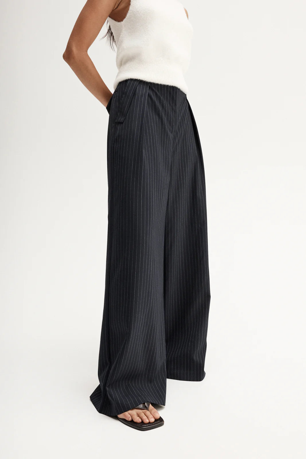 Navy Pinstripe Pant