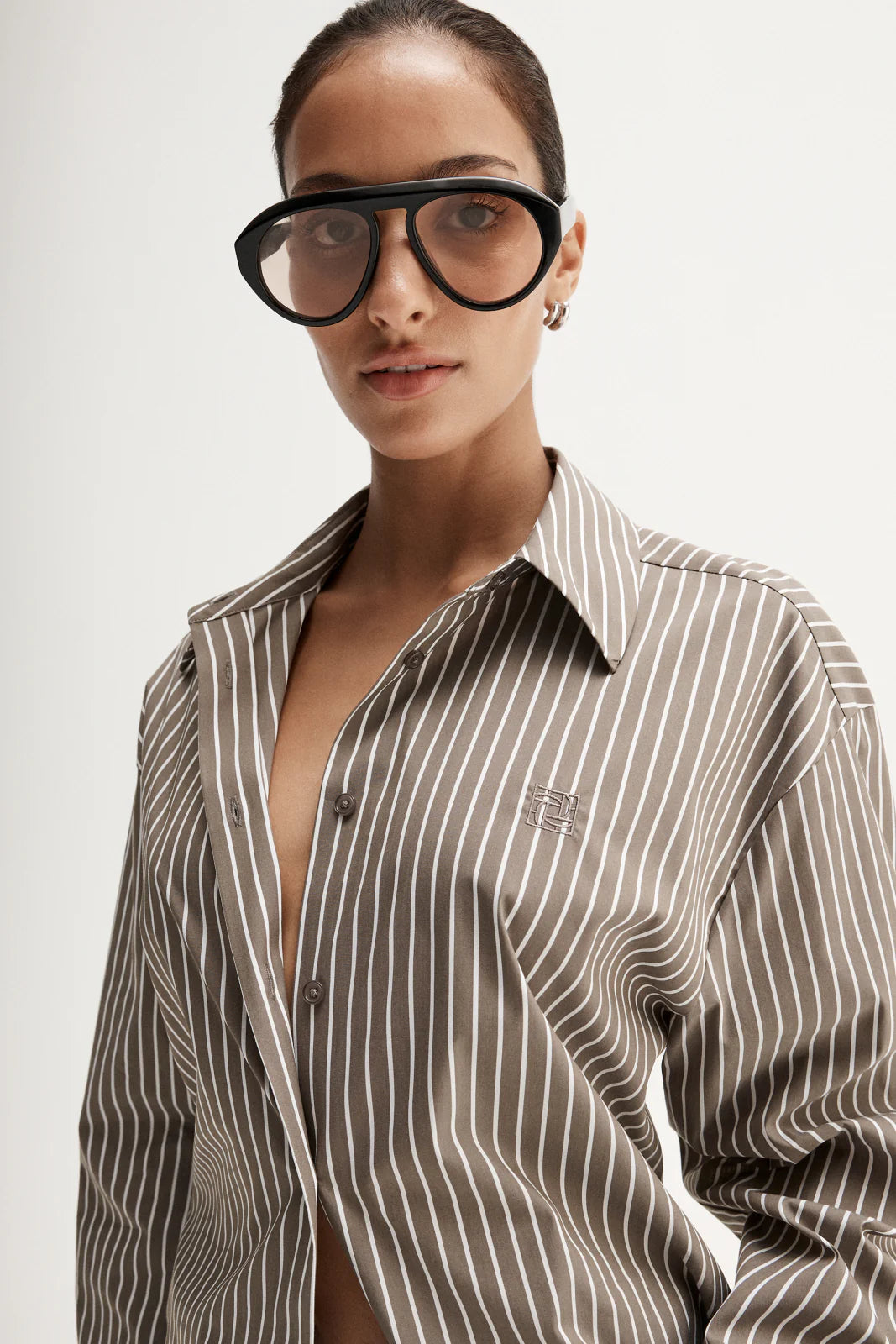 Emry Stripe Shirt - Taupe Stripe