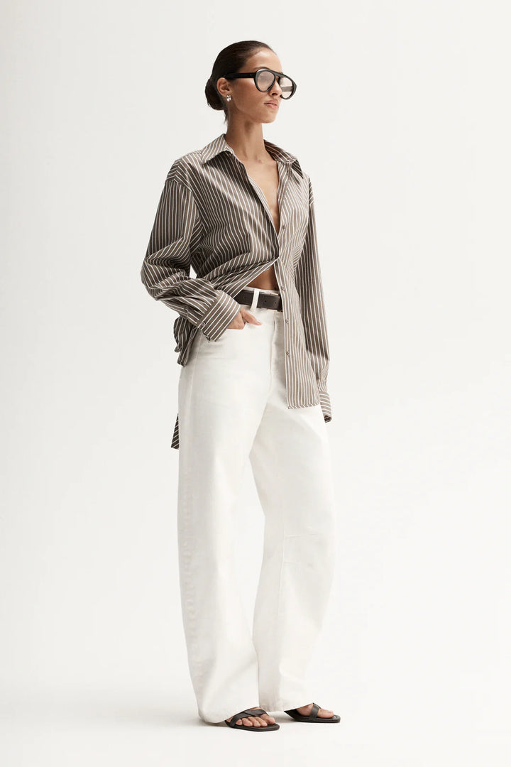 Emry Stripe Shirt - Taupe Stripe