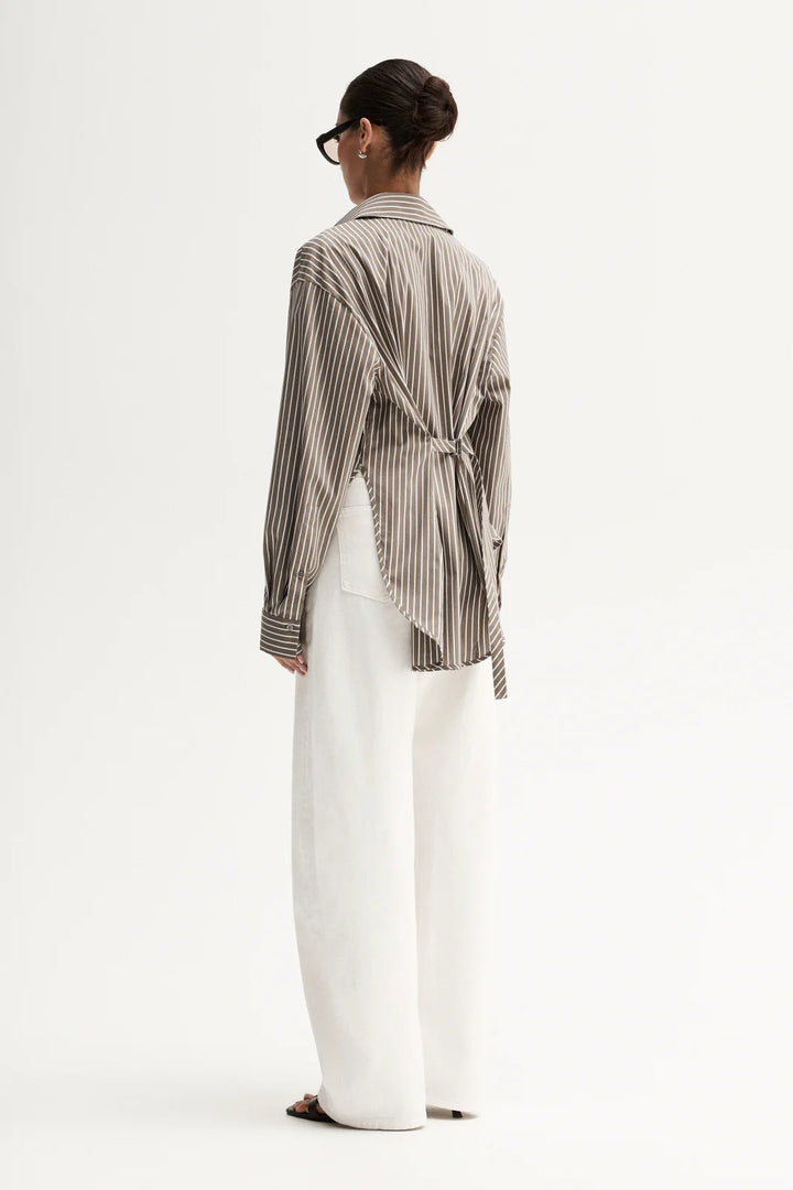 Emry Stripe Shirt - Taupe Stripe