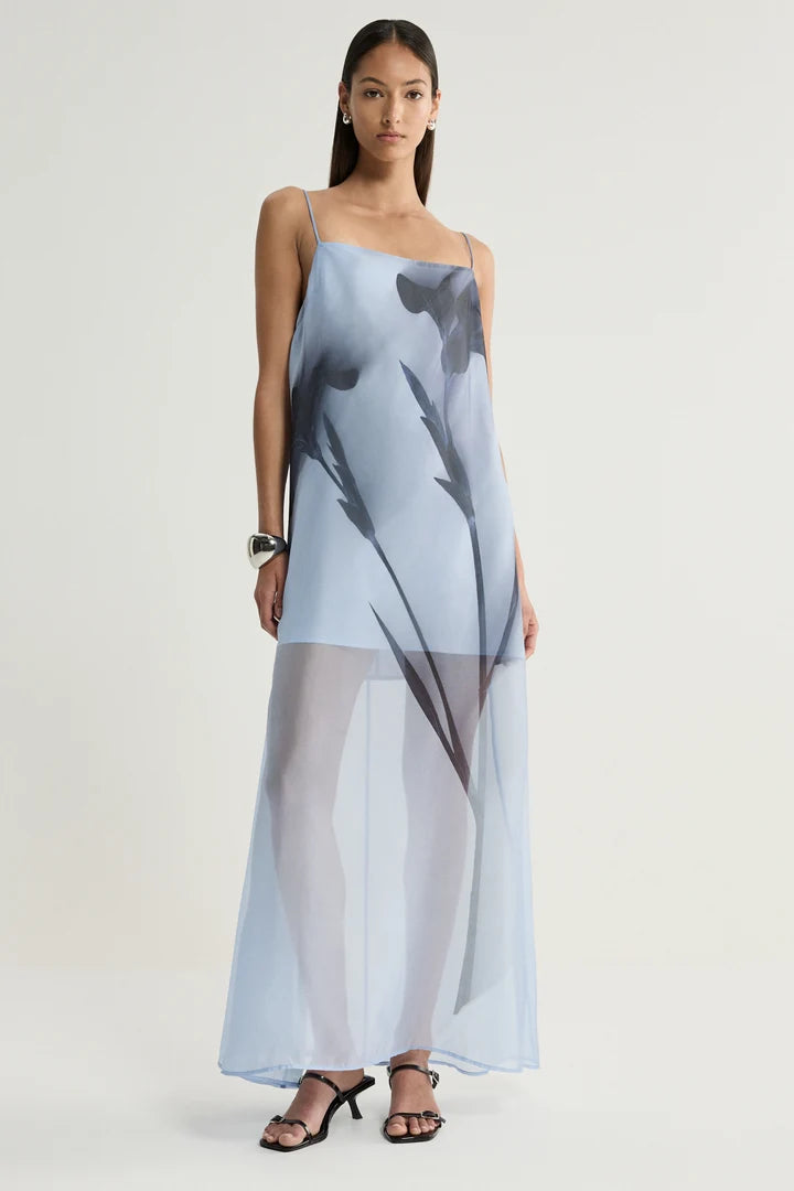 Jade Dress - Blue Floral Print