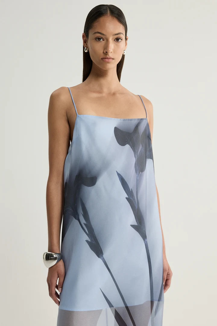 Jade Dress - Blue Floral Print