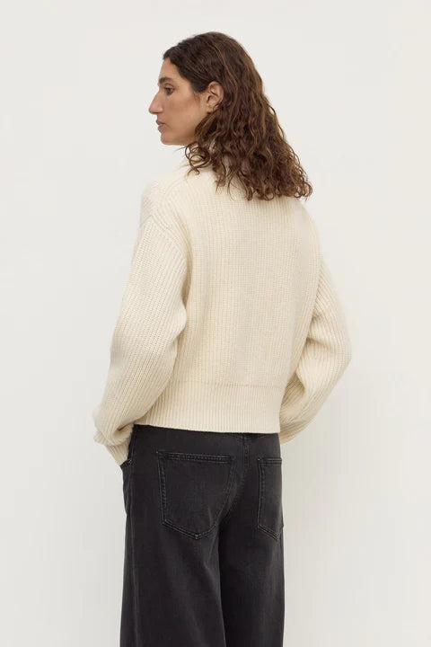 Kaia Wool Zip Sweater - Antique White