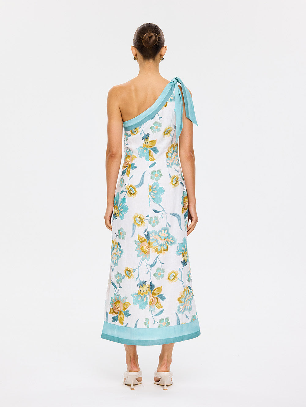 Solstice Midi Dress - Ivory Teal