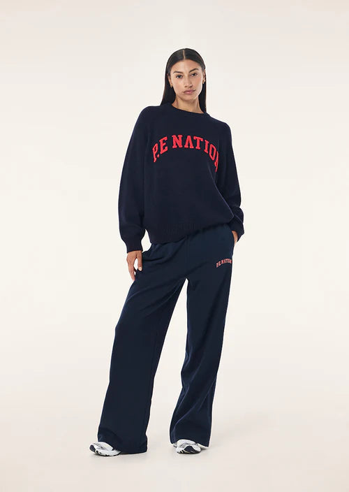 Legacy Knit Crew - Dark Navy/College Red