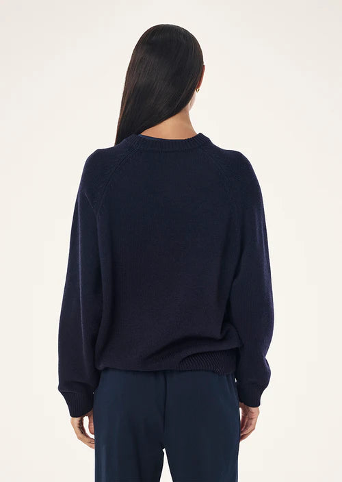 Legacy Knit Crew - Dark Navy/College Red