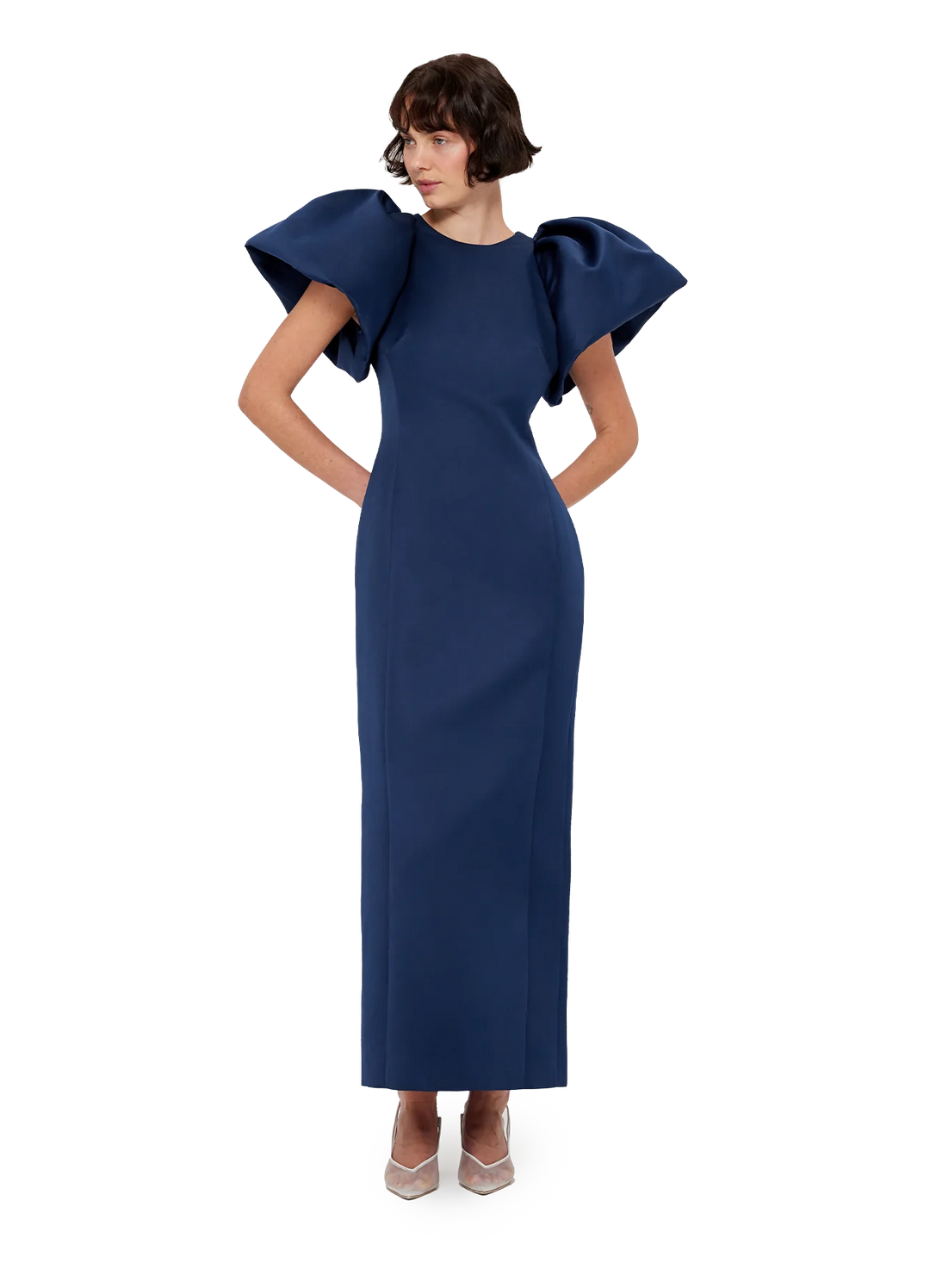 leo lin navy dress LEO LIN - Lynn Bustier Midi Dress