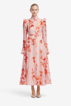 Katrina Butterfly Sleeve Midi Dress - Magnolia Print