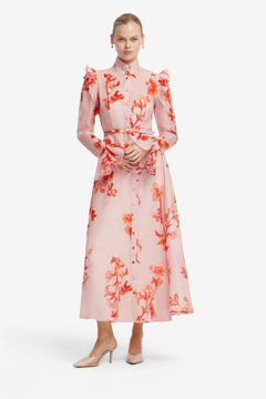 Katrina Butterfly Sleeve Midi Dress - Magnolia Print