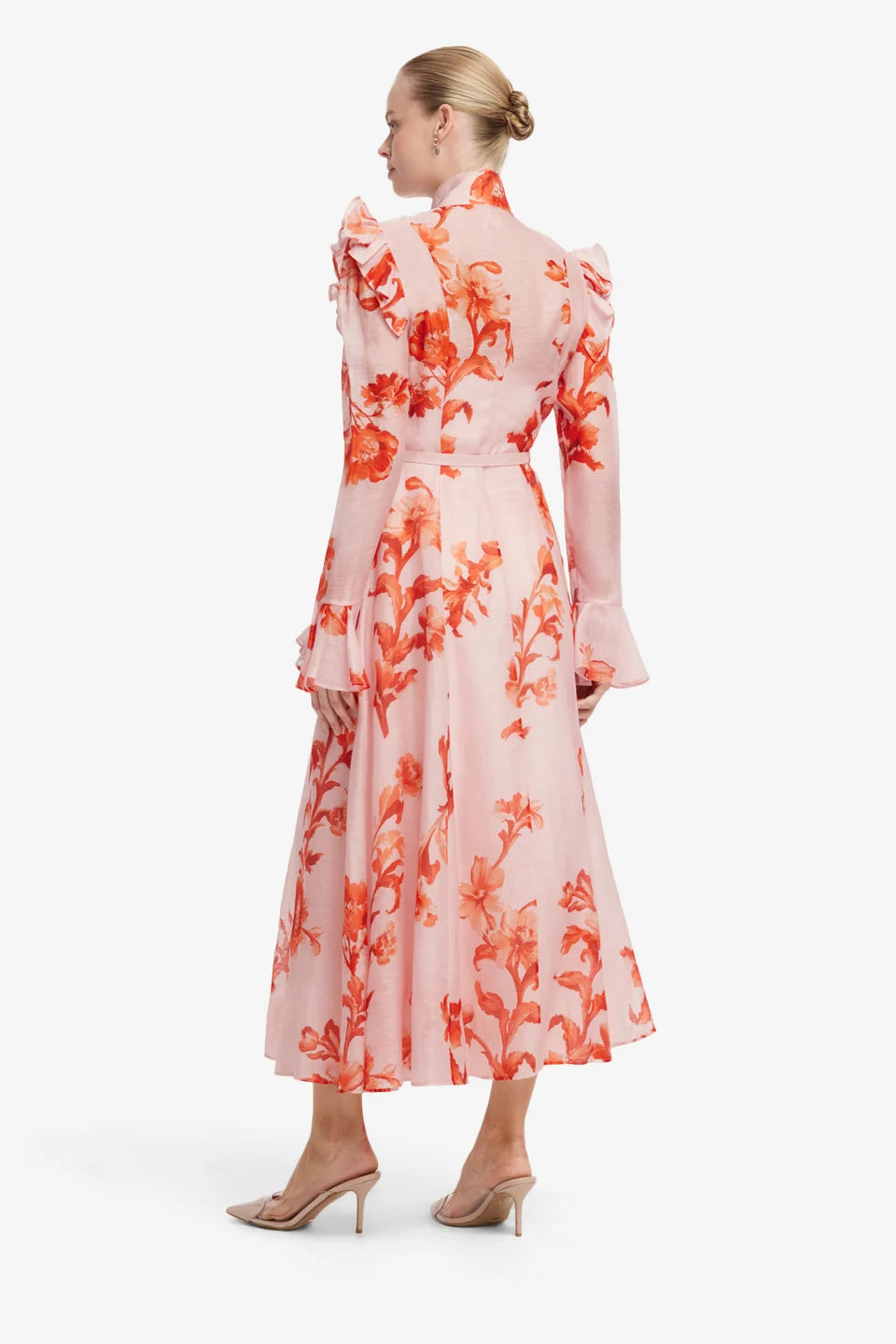 Katrina Butterfly Sleeve Midi Dress - Magnolia Print