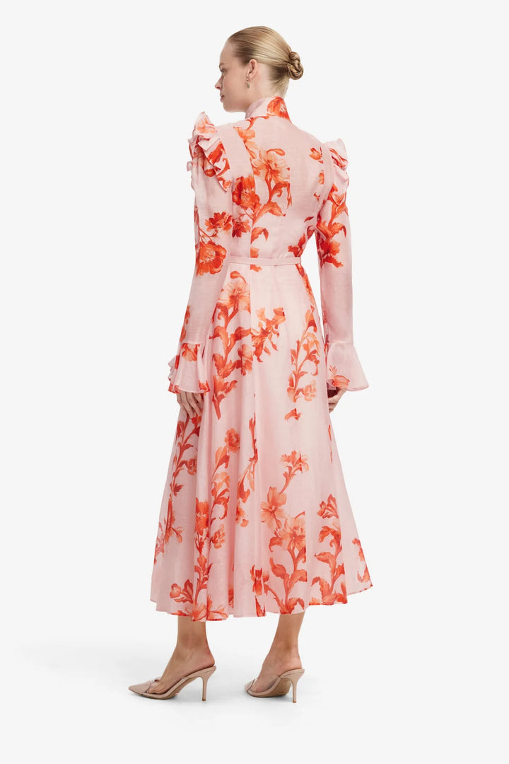 Katrina Butterfly Sleeve Midi Dress - Magnolia Print