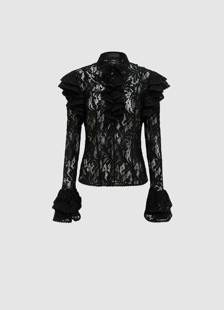 Anna Lace Blouse - Ebony