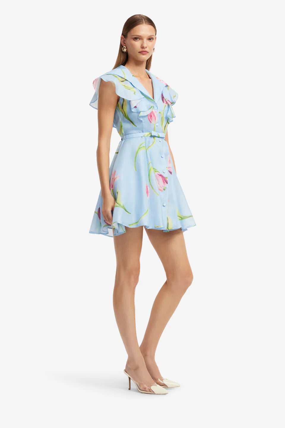 Isla Mini Dress - Tulip Print/Blue