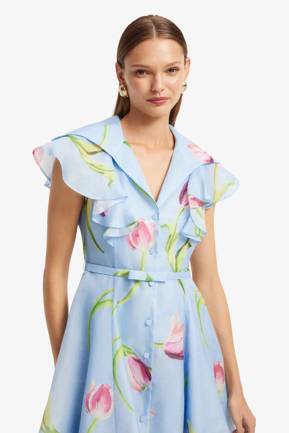 Isla Mini Dress - Tulip Print/Blue