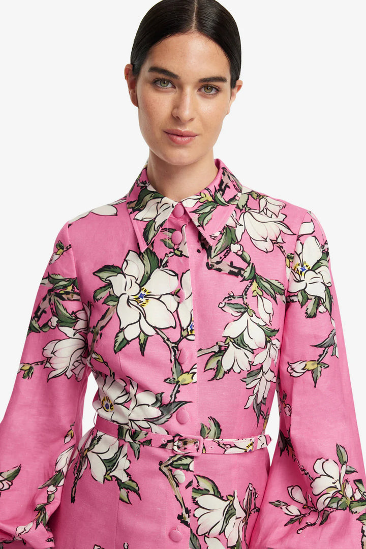 Luminous Linen Mini Dress - Pink Magnolia