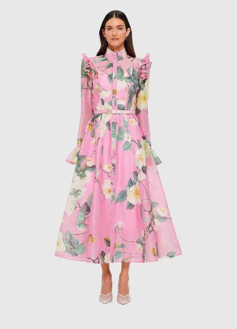 Katrina Midi Dress - Camelia Print