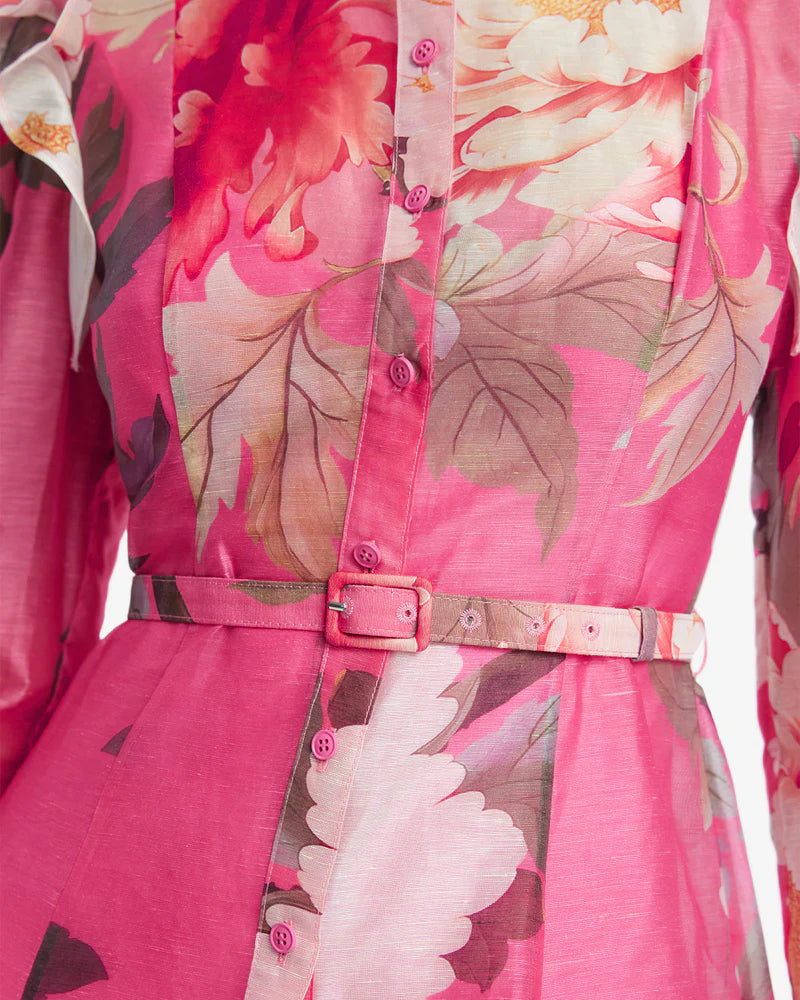 Katrina Butterfly Sleeve Midi Dress - Peony Print