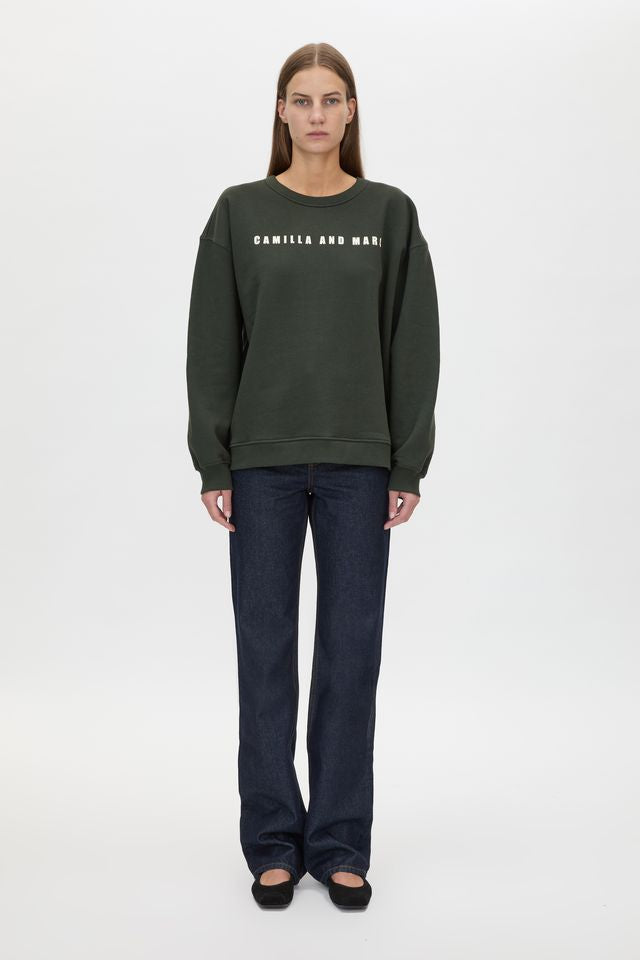 Anca Graphic Sweater - Bottle Green