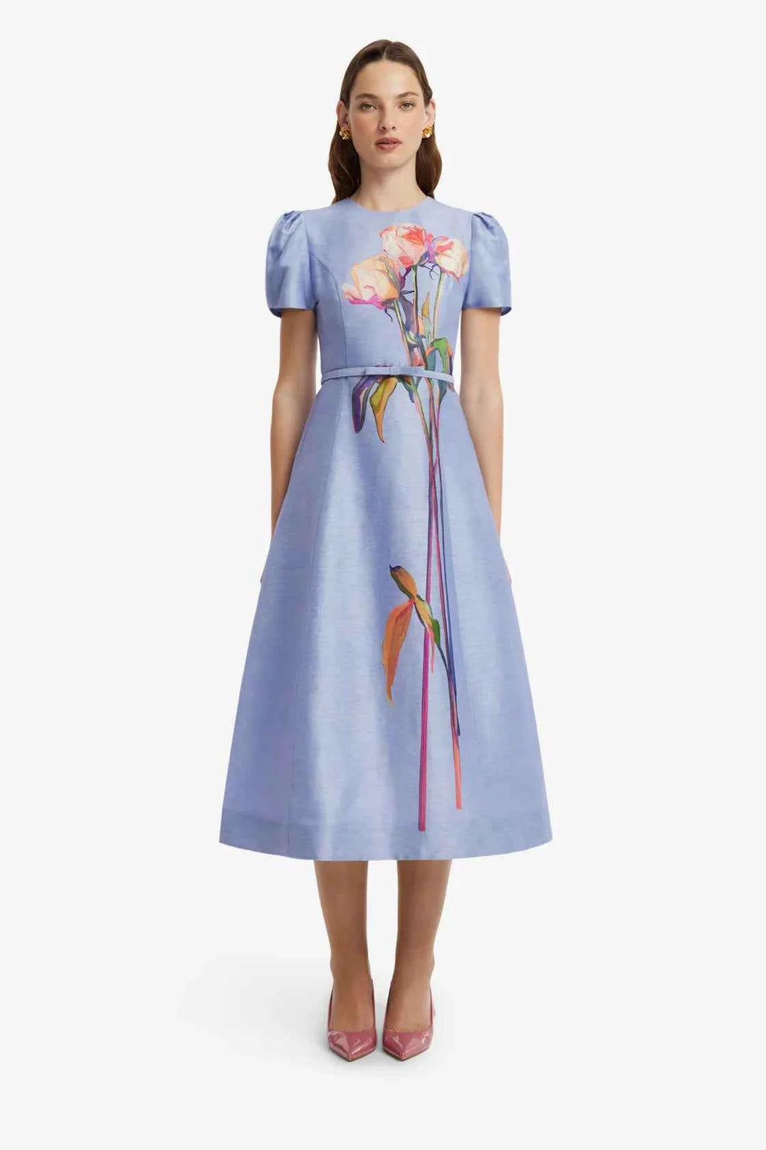 Marguerite Midi Dress - Rose in Periwinkle