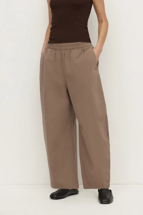 Elaine Washed Cotton Pant - Dark Sand