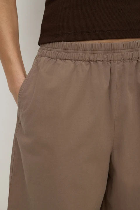 Elaine Washed Cotton Pant - Dark Sand