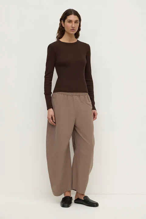 Elaine Washed Cotton Pant - Dark Sand