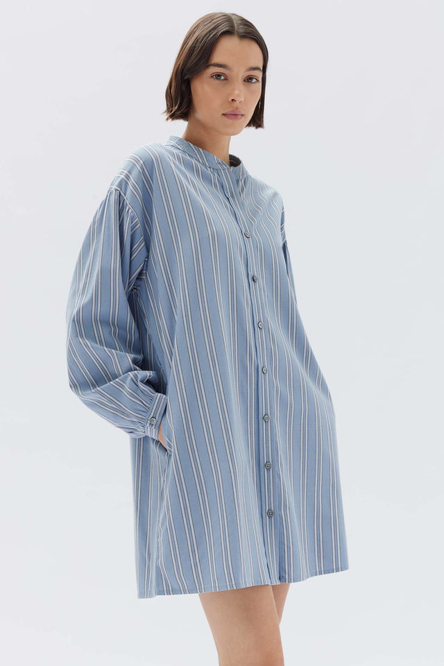 Luna Cotton Blend Stripe Mini - Glacial Stripe