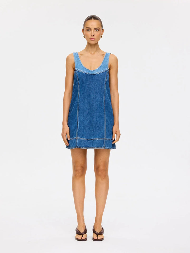Coralie Denim Mini Dress - Blue