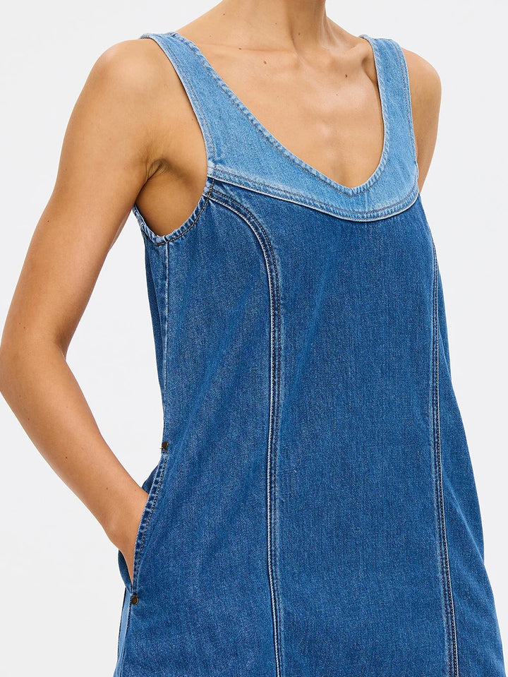Coralie Denim Mini Dress - Blue