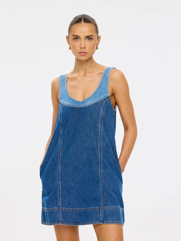 Coralie Denim Mini Dress - Blue