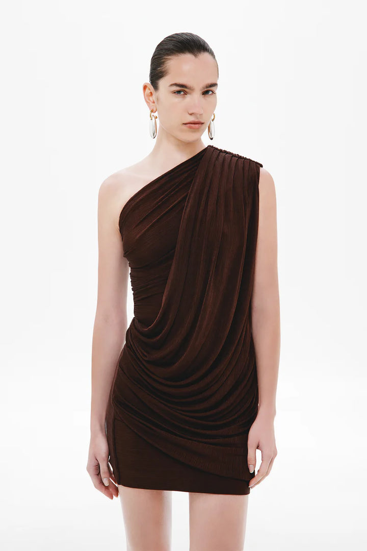 Erika Rib Mini Dress - Chocolate