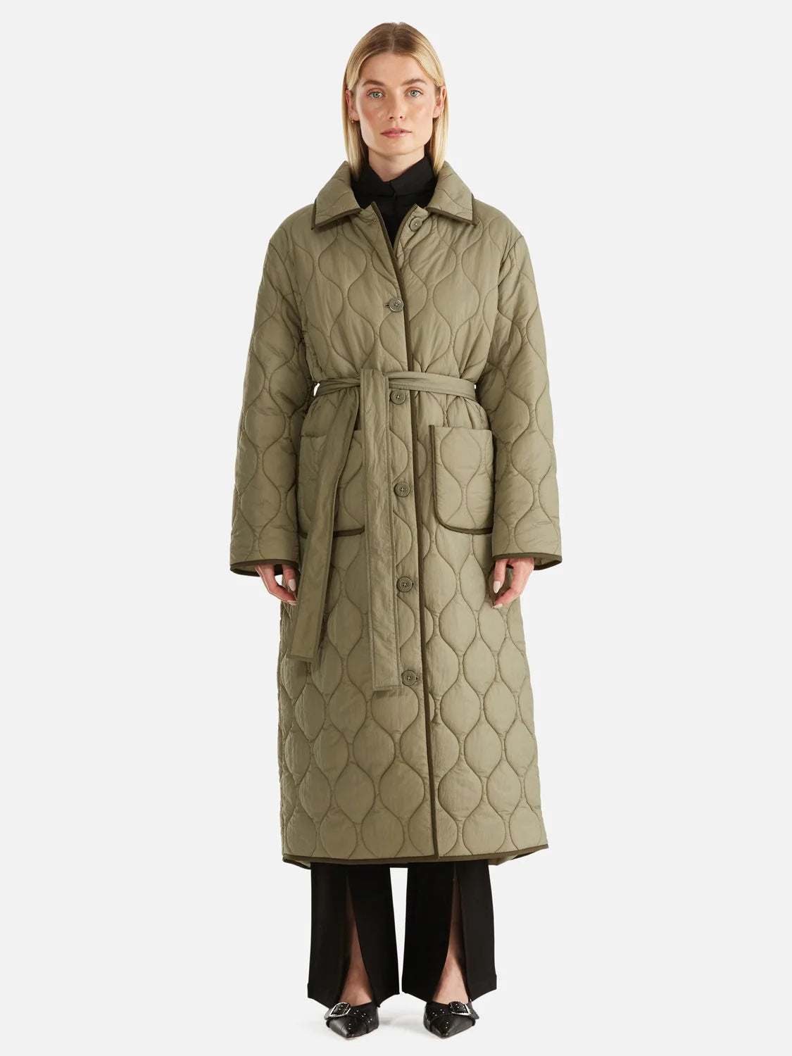 Louise Quilted puffer Jacket - Hunter Green