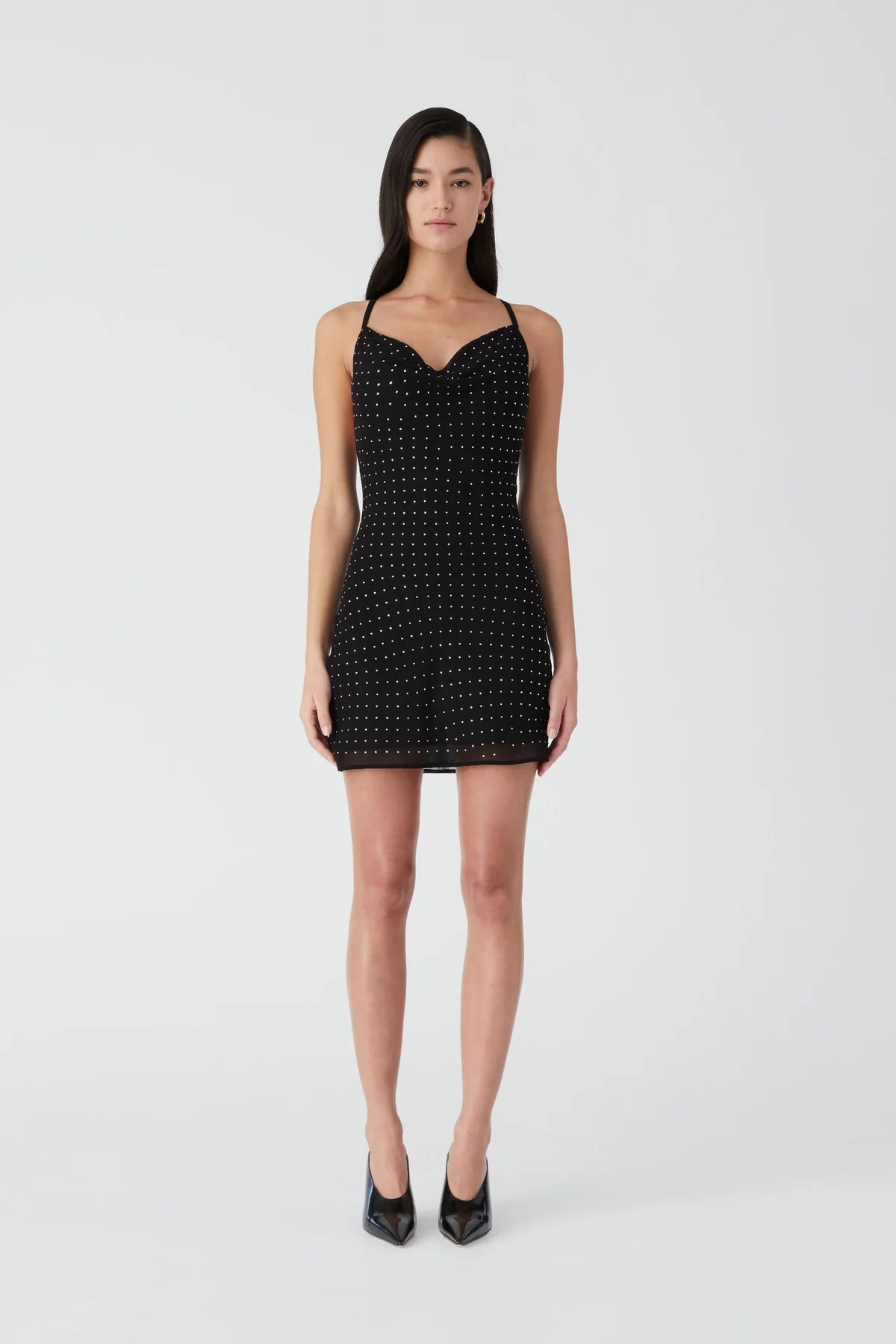 Tacita Mini Dress - Black/Diamante