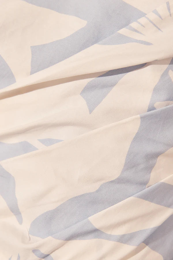 Mamounia Asymmetrical Gathered Maxi Dress - Sky/Ivory