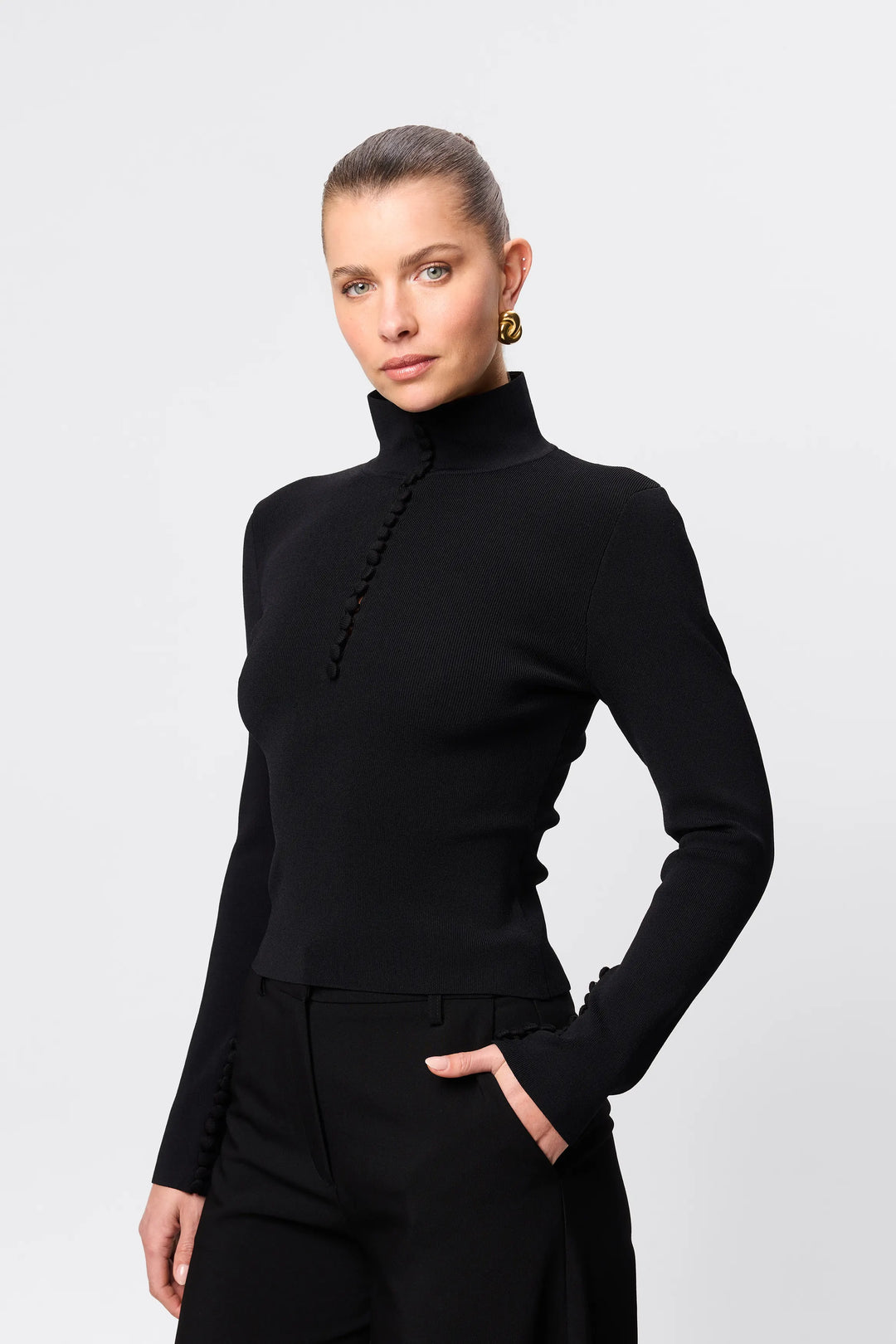 Mayfair Long Sleeve Top - Black