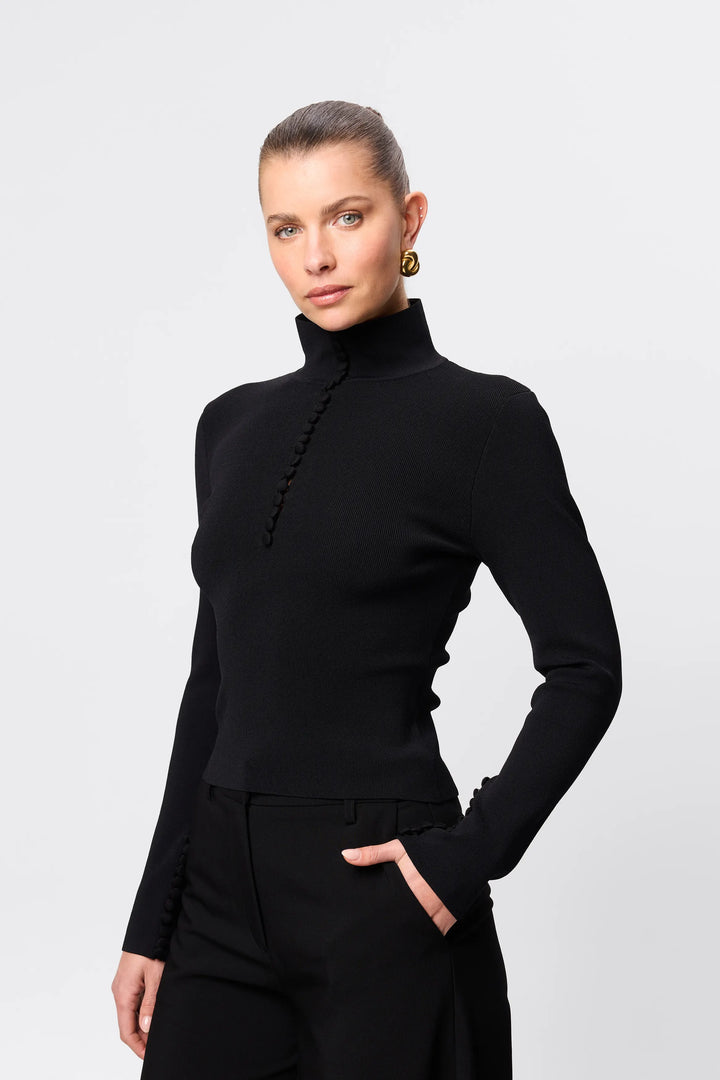 Mayfair Long Sleeve Top - Black
