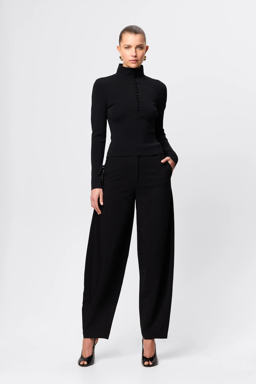 Mayfair Long Sleeve Top - Black